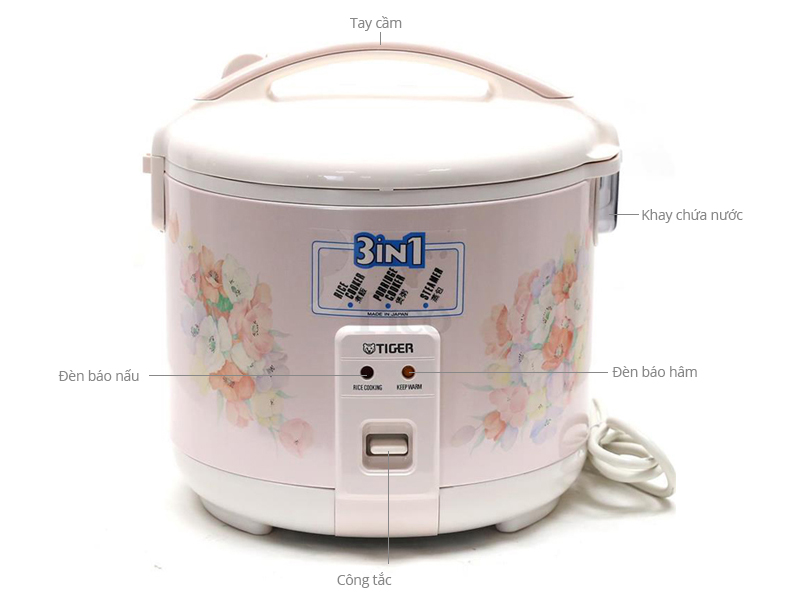 Nồi Cơm Điện Tiger JNP-1803, Thiết Kế Trang Nhã, Tiết Kiệm Điện Năng