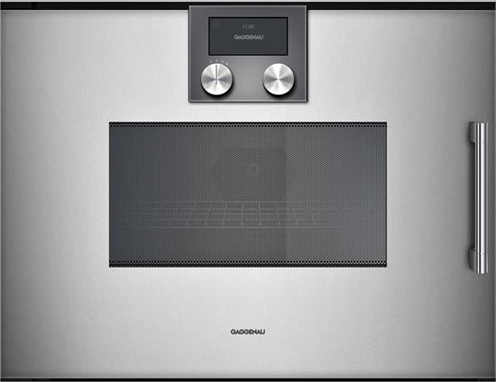 Lò nướng kèm vi sóng Gaggenau BMP251110, Mầu inox sáng bóng dễ vệ sinh