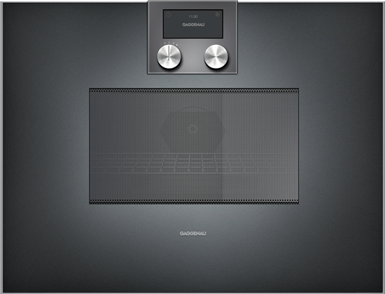 Lò nướng kèm vi sóng Gaggenau BM451100, mầu kính đen sang trọng Châu Âu